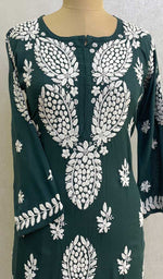 Load image into Gallery viewer, Women&#39;s Lucknowi Handcrafted Modal Cotton Chikankari Kurti - HONC084364
