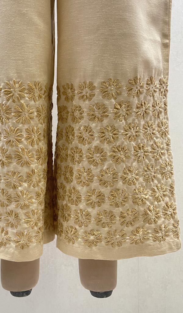 Women s Lakhnavi Handcrafted Cotton Chikankari Palazzo HONC070164