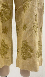 将图像加载到图库查看器中， Lakhnavi 手工制作棉质 Chikankari 长裤 - HONC070128 