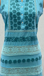 Load image into Gallery viewer, Women&#39;s Lucknowi Handcrafted Cotton Chikankari Top - HONC099162
