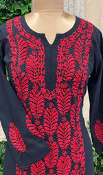 Load image into Gallery viewer, Women&#39;s Lucknowi Handcrafted Modal Cotton Chikankari Kurti - HONC0110975
