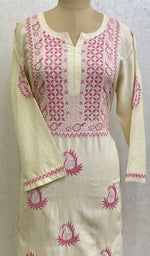 Load image into Gallery viewer, Women&#39;s Lucknowi Handcrafted Silk Chikankari Kurti - HONC0109362
