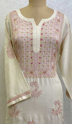 Load image into Gallery viewer, Women&#39;s Lucknowi Handcrafted Silk Chikankari Kurti - HONC0109364