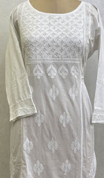 将图像加载到图库查看器中， Lakhnavi 手工制作的 Chikankari 棉质上衣 - HONC0111348
