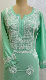 Load image into Gallery viewer, Hoorain Women&#39;s Lucknowi Handcrafted Modal Cotton Chikankari Kurti - HONC0118762
