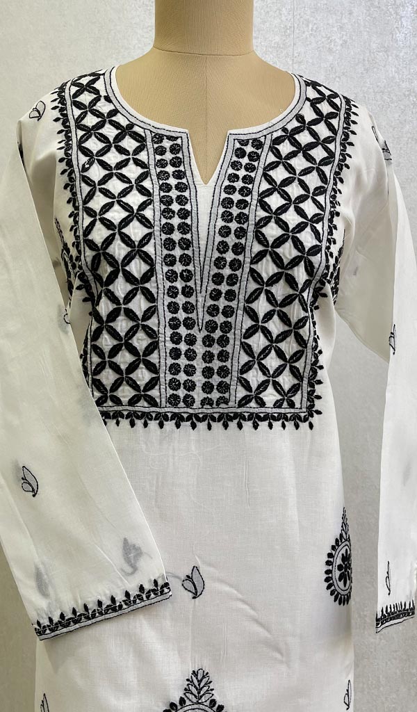 Women's Lucknowi Handcrafted Cotton Chikankari Kurti - HONC0117823