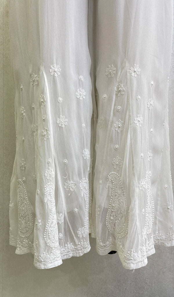 Women's Lucknowi Handcrafted Viscose Georgette Chikankari Sharara - HONC0111492