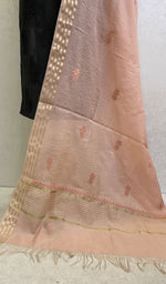 将图像加载到图库查看器中， Lakhnavi 手工制作 Chanderi 丝绸 Chikankari Dupatta - Honc0116508