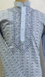 Load image into Gallery viewer, Men&#39;s Lucknowi Handcrafted Cotton Chikankari Kurta - HONC0123560
