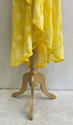 Load image into Gallery viewer, Women&#39;s Lakhnavi Handcrafted Faux-Georgette Chikankari  Anarkali Dress - HONC002549