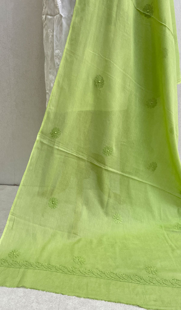 Women's Lucknowi Handcrafted Cotton Chikankari Dupatta - Honc084562