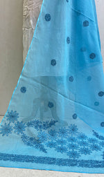 Load image into Gallery viewer, Women&#39;s Lucknowi Handcrafted Kota Cotton Chikankari Dupatta - Honc0120282