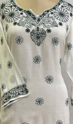 Load image into Gallery viewer, Women&#39;s Lakhnavi Handcrafted Cotton Chikankari Top - HONC077619
