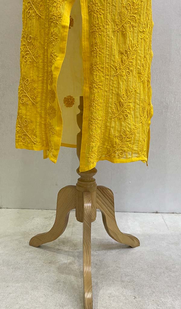Women's Lucknowi Handcrafted Faux-Georgette Chikankari Kurti - HONC0106278