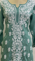 Load image into Gallery viewer, Women&#39;s Lakhnavi Handcrafted Modal Cotton Chikankari Top - HONC0136532