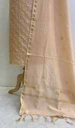 将图像加载到图库查看器中， Lakhnavi 手工制作 Chanderi 丝绸 Chikankari Kurta Dupatta 套装 - Honc0128713
