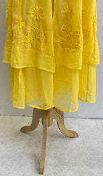 Load image into Gallery viewer, Women&#39;s Lakhnavi Handcrafted Faux-Georgette Chikankari Dress - HONC0137224
