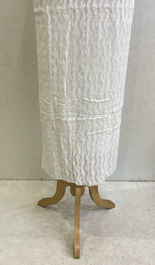 Lucknowi Handcrafted  Viscose Georgette Chikankari Unstitched Men's Kurta Fabric - HONC0122114