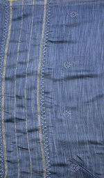 将图像加载到图库查看器中， Lakhnavi 手工制作 Chanderi 丝绸 Chikankari Dupatta - Honc0108728
