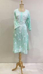 Load image into Gallery viewer, Women&#39;s Lucknowi Handcrafted Modal Cotton Chikankari Kurti - HONC0149682

