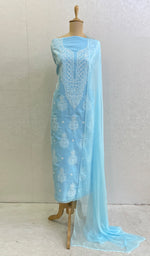 Load image into Gallery viewer, Women&#39;s Lakhnavi Handcrafted Cotton Chikankari Suit Material- HONC0150324
