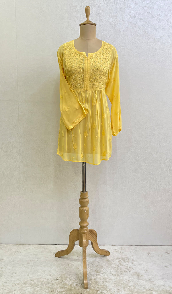 Women's Lucknowi Handcrafted Viscose Georgette Chikankari Top - HONC152263