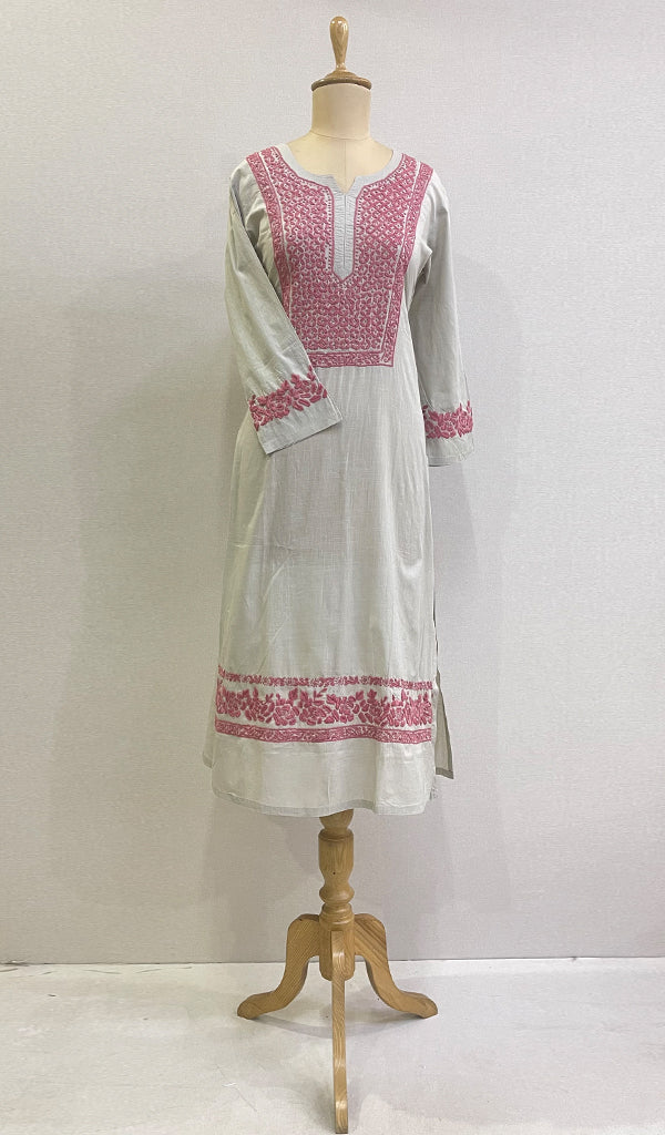 Shabina Women's Lucknowi Handcrafted Cotton Chikankari Kurti - HONC0193811