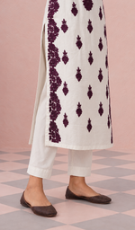 Women's Lucknowi Handcrafted Mul Cotton Chikankari Kurti- HONC0339913