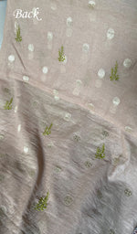 Load image into Gallery viewer, Lakhnavi Handcrafted Chanderi Silk Chikankari Full Suit Material - HONC0321898