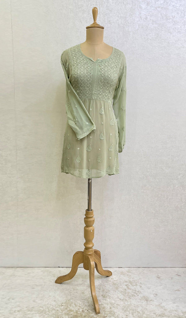 Women's Lucknowi Handcrafted Viscose Georgette Chikankari Top - HONC0152264