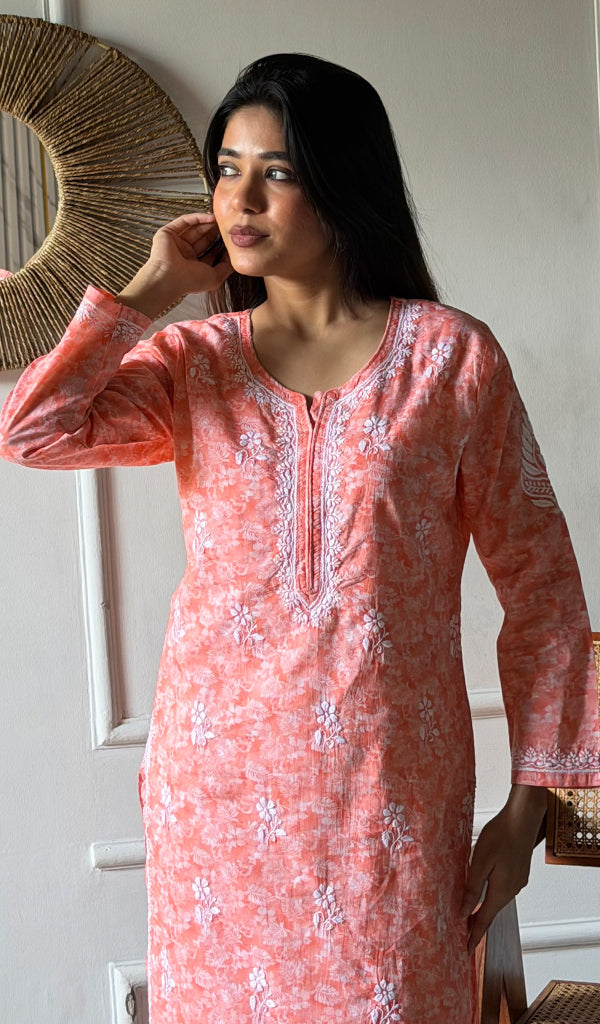 Women's Lucknowi Handcrafted Cotton Chikankari Kurti - HONC0350558