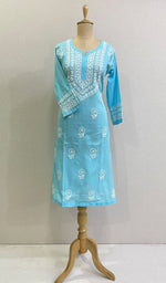 Load image into Gallery viewer, Aastha Women&#39;s Lucknowi Handcrafted Cotton Chikankari Kurti - HONC0161060
