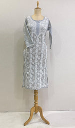 Load image into Gallery viewer, Shahida Women&#39;s Lucknowi Handcrafted Cotton Chikankari Kurti - HONC0188606
