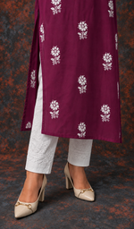 Women's Lucknowi Handcrafted Cotton Chikankari Kurti- HONC01603820
