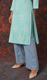 Sufiyani Women's Lucknowi Handcrafted Cotton Chikankari Kurti - HONC0138239