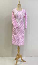 Load image into Gallery viewer, Sona Women&#39;s Lucknowi Handcrafted Cotton Chikankari Kurti - HONC0203619
