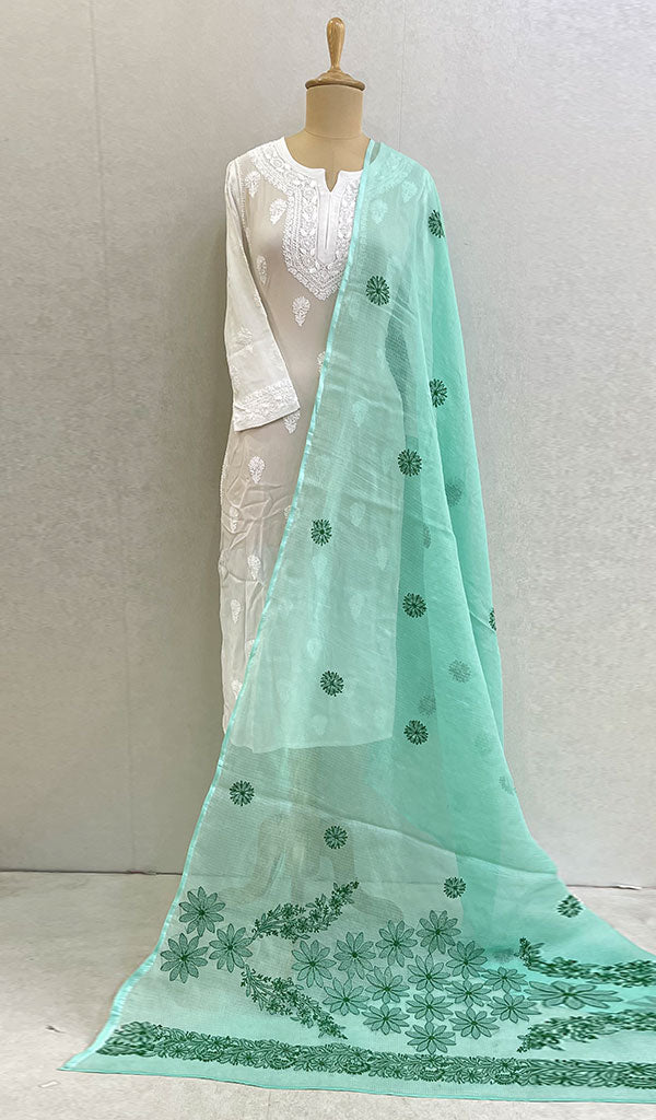 Women's Lucknowi Handcrafted Kota Cotton Chikankari Dupatta - Honc0120269