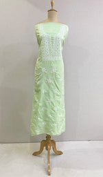 Load image into Gallery viewer, Women&#39;s Lakhnavi Handcrafted Cotton Chikankari Unstitched Kurti Fabric - HONC01923070
