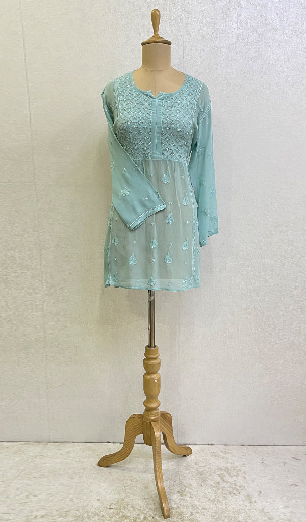 Women's Lucknowi Handcrafted Viscose Georgette Chikankari Top - HONC0152251