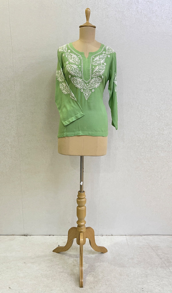 Women's Lucknowi Handcrafted Modal Cotton Chikankari Top - HONC0148508