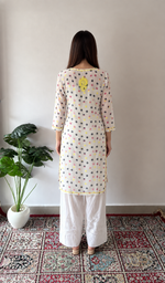 Women's Lucknowi Handcrafted Chiffon Chikankari Kurti- HONC056324