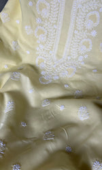 将图像加载到图库查看器中， Women&#39;s Lakhnavi Handcrafted Unstitched Cotton Chikankari Suit Material - HONC0310531
