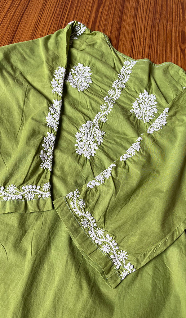 Meerab Women's Lucknowi Handcrafted Cotton Chikankari Kurti - HONC0301013