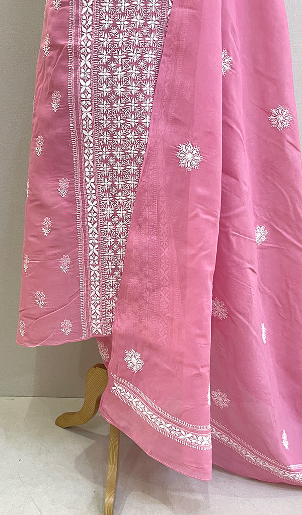 Chavi Women's Lakhnavi Handcrafted Cotton Chikankari Kurta And Dupatta Set- HONC0212208
