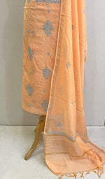 Load image into Gallery viewer, Women&#39;s Lakhnavi Handcrafted Mul Chanderi Kurta And Dupatta Set - HONC085950
