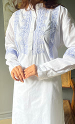 Load image into Gallery viewer, Enayat Women&#39;s Lakhnavi Handcrafted Cotton Chikankari Oversized Kurta And Pant Set - HONC0293626
