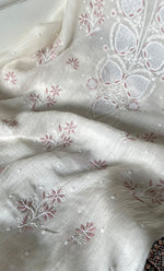 将图像加载到图库查看器中， Women's Lakhnavi Handcrafted Unstitchd Mul Chanderi Kurta And Dupatta Set - HONC0319482