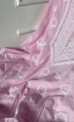 Load image into Gallery viewer, Women&#39;s Lakhnavi Handcrafted Unstitched Cotton Chikankari Suit Material - HONC0257113
