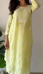 将图像加载到图库查看器中， Jiya Women's Lakhnavi Handcrafted Muslin Chikankari Kurti - HONC0367885