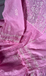 Load image into Gallery viewer, Women's Lakhnavi Handcrafted Mul Chanderi Semi - Stitched Angrakha And Dupatta Set- HONC0281944